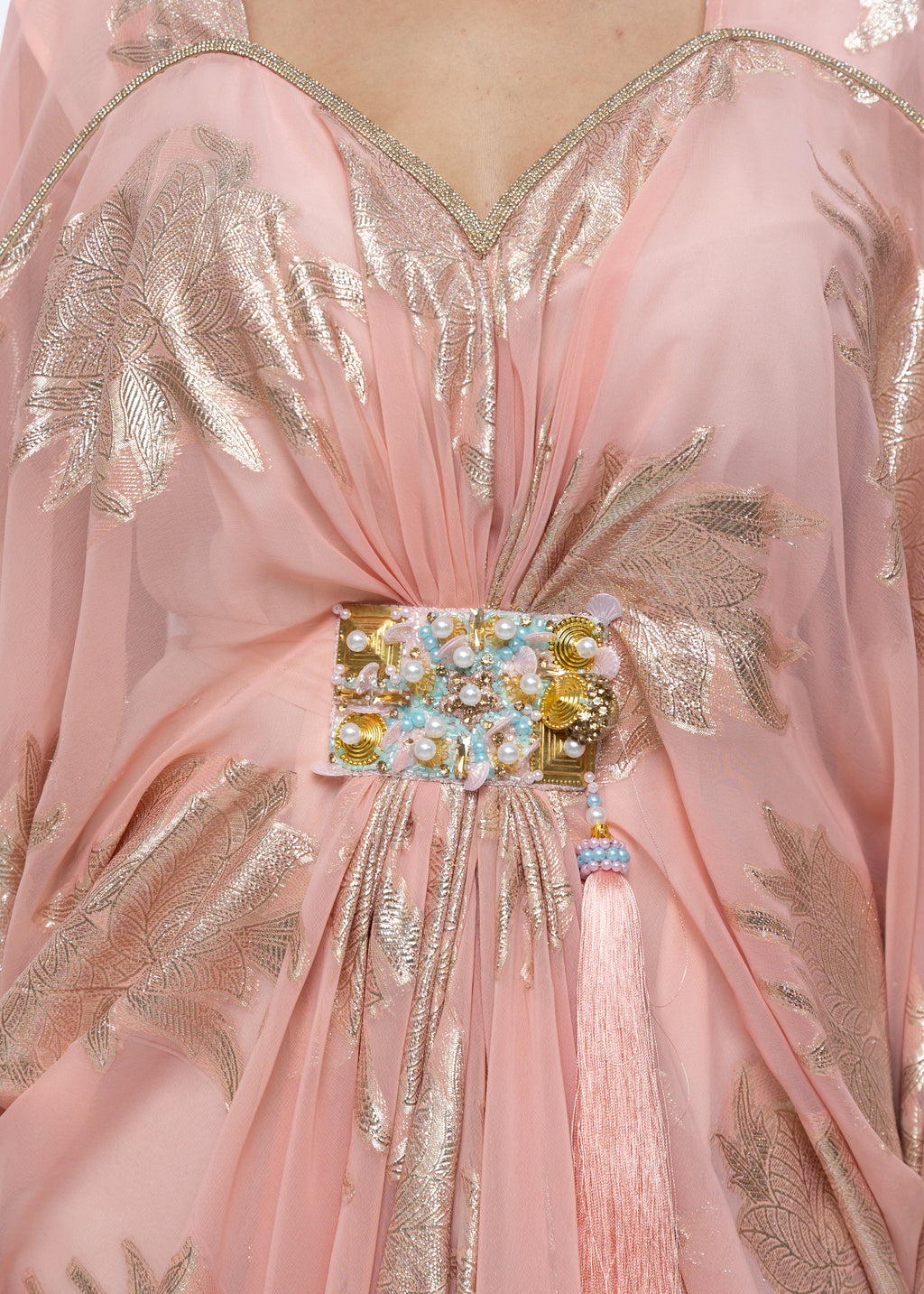 Haifa Blush Zari Counture Kaftan