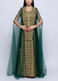 Habiba Emerald Dress & Sheer Cape