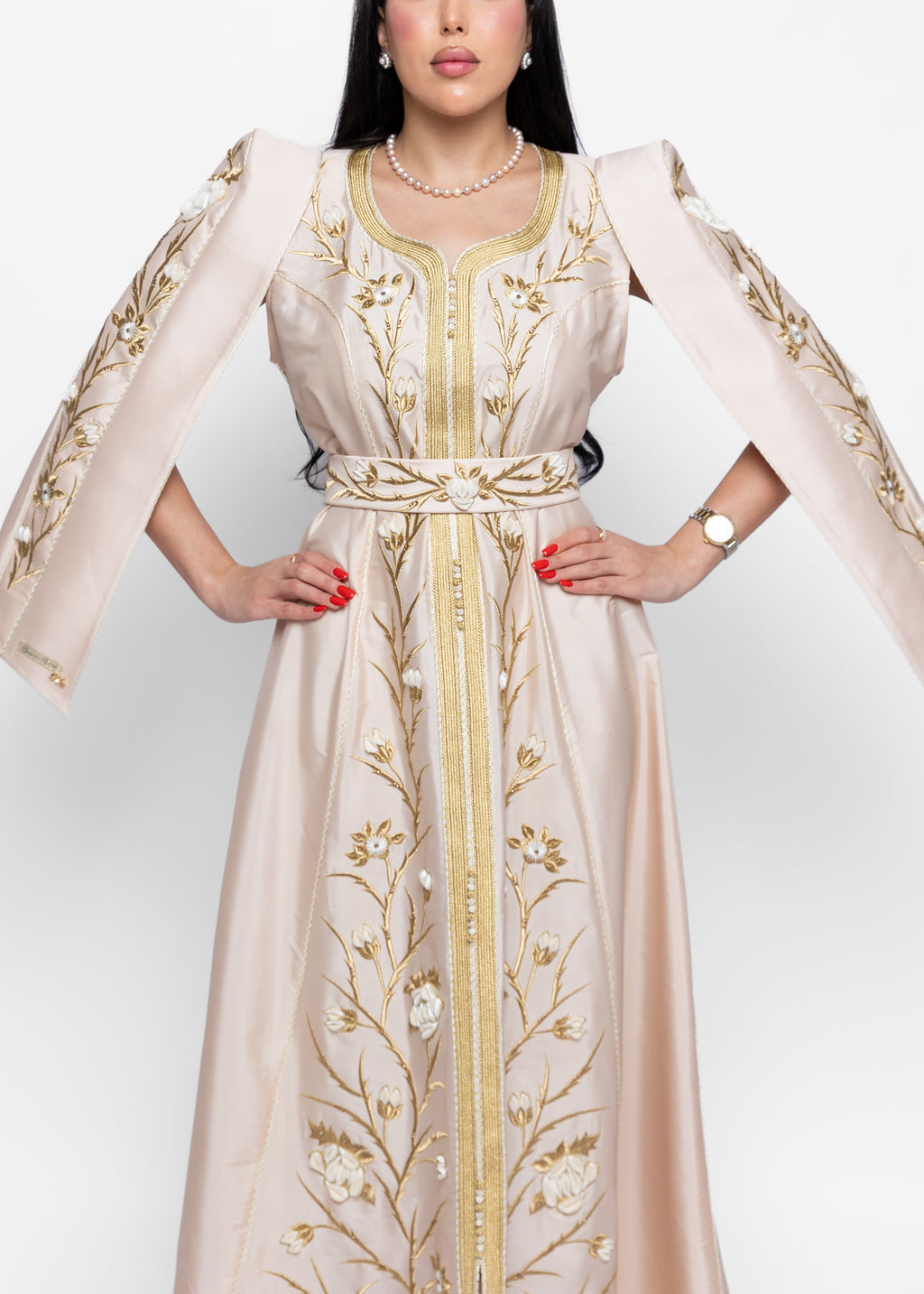 Manal Champagne Rose Kaftan