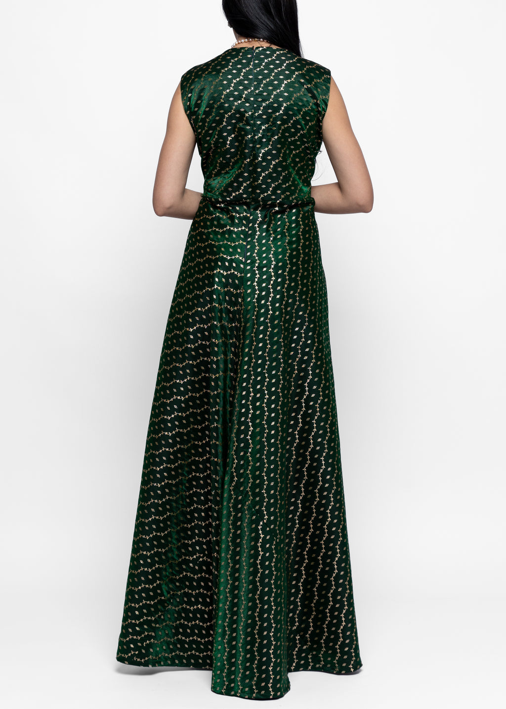 Habiba Emerald Dress & Sheer Cape