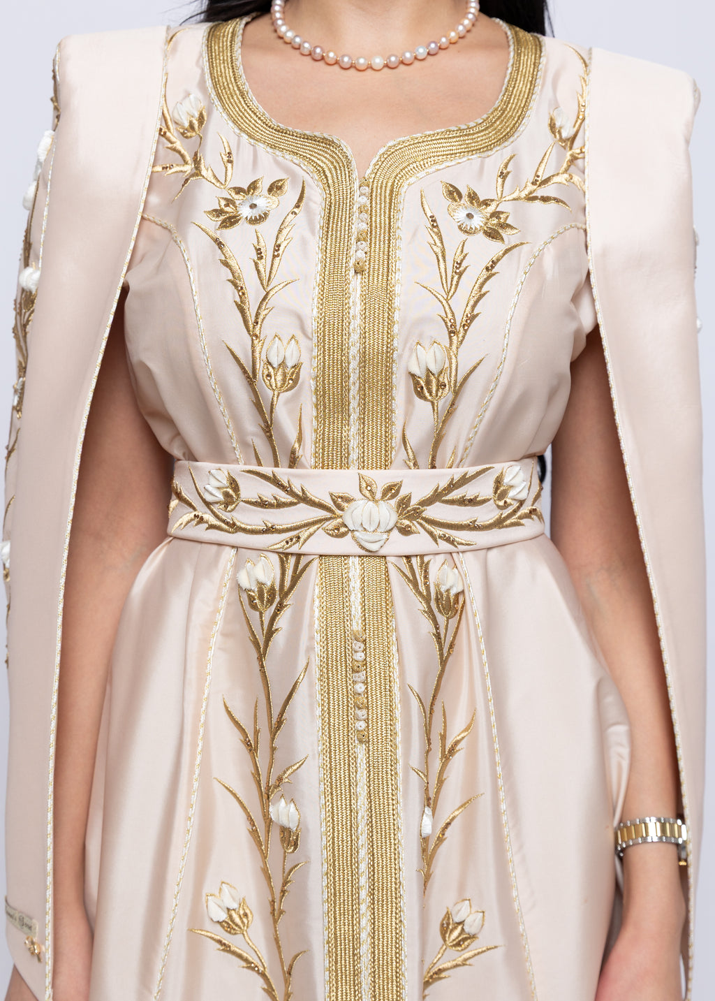 Manal Champagne Rose Kaftan