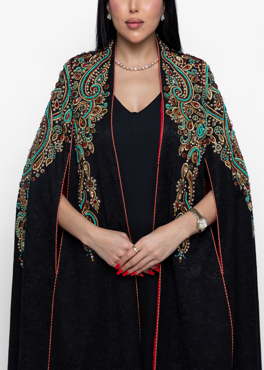 Ruqaya Noir Turquoise Cape