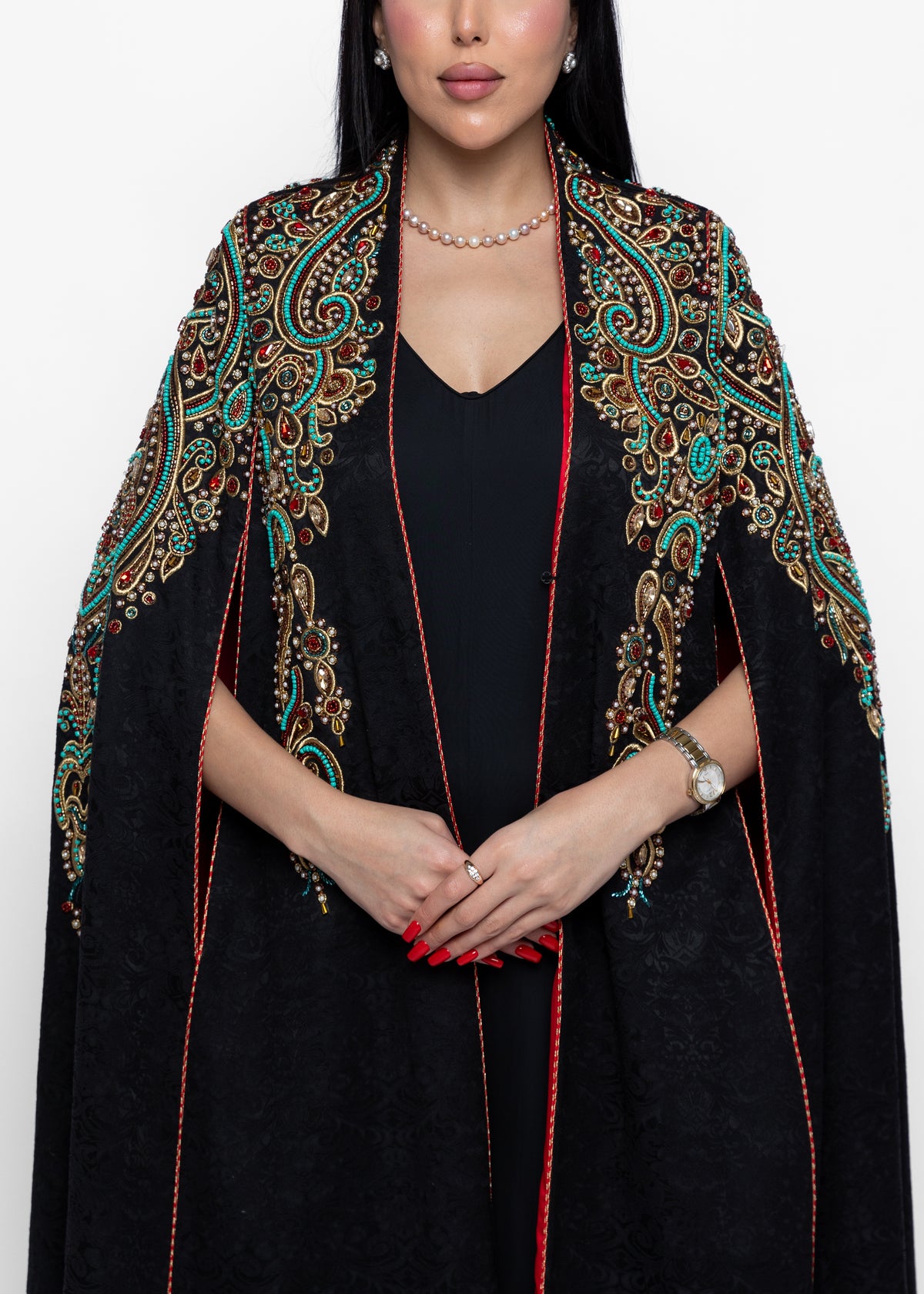 Ruqaya Noir Turquoise Cape