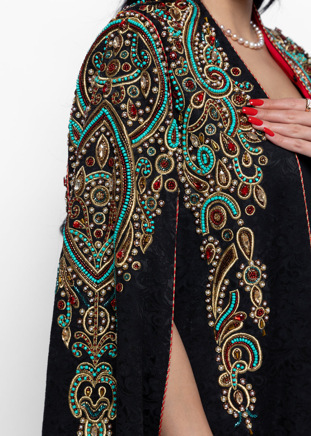 Ruqaya Noir Turquoise Cape