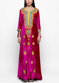 Afra Fuchsia Gold Kaftan