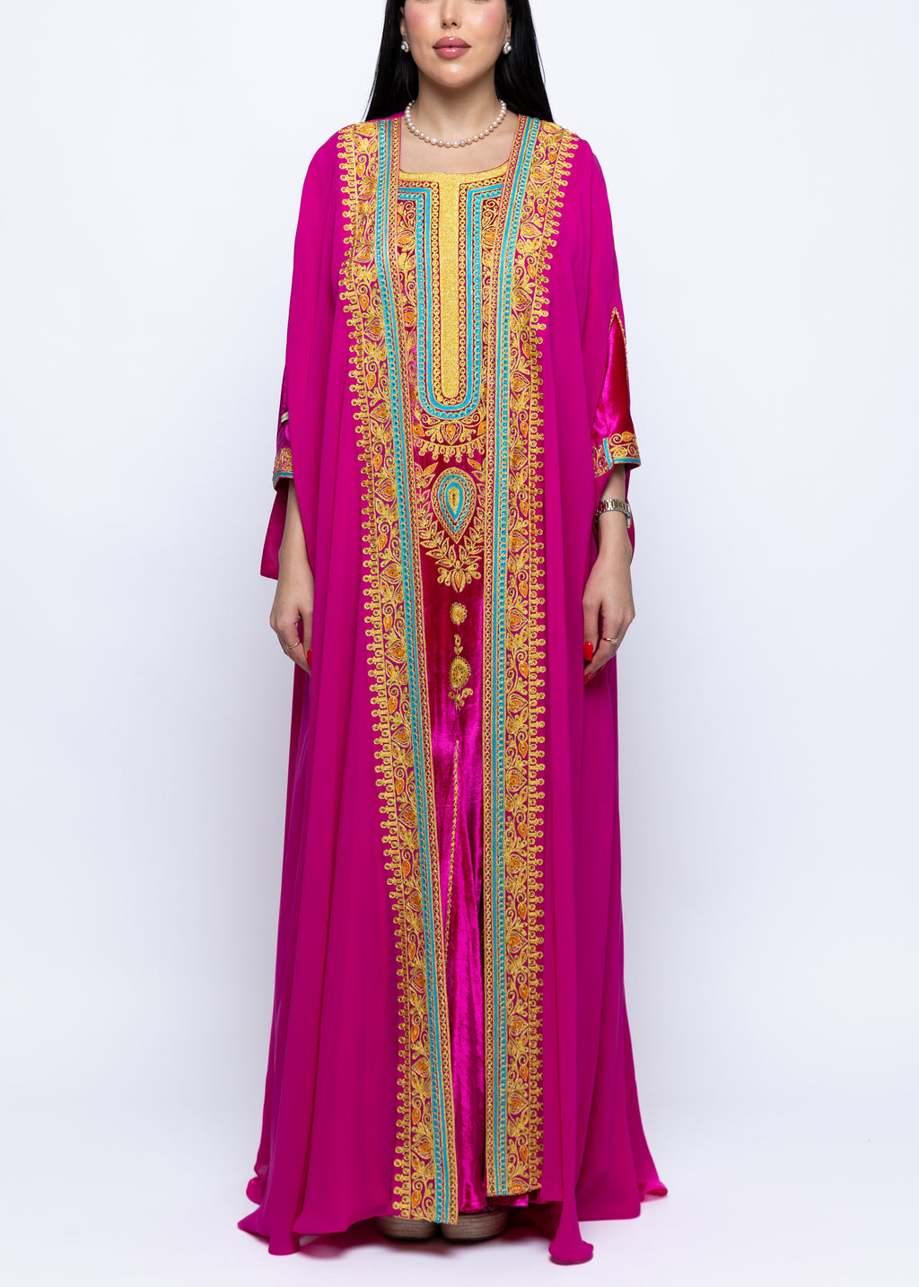 Mona Fuchsia Veil Cape