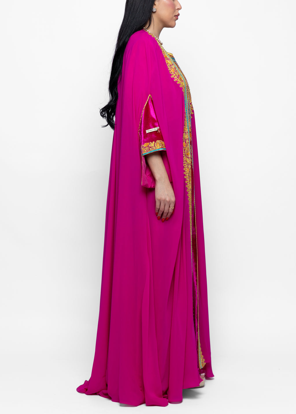 Mona Fuchsia Veil Cape