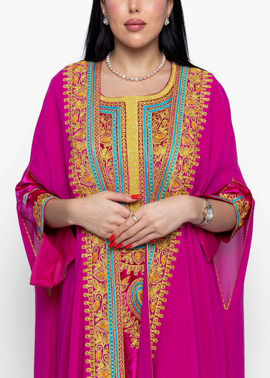Mona Fuchsia Veil Cape