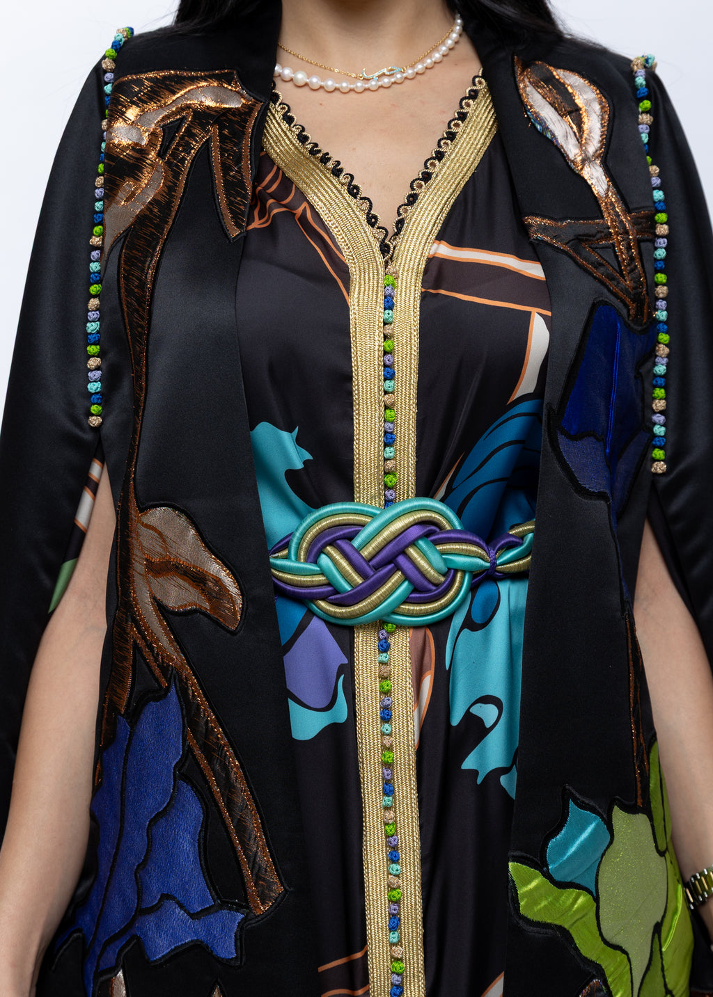 Razan Shades of Blue Couture Cape
