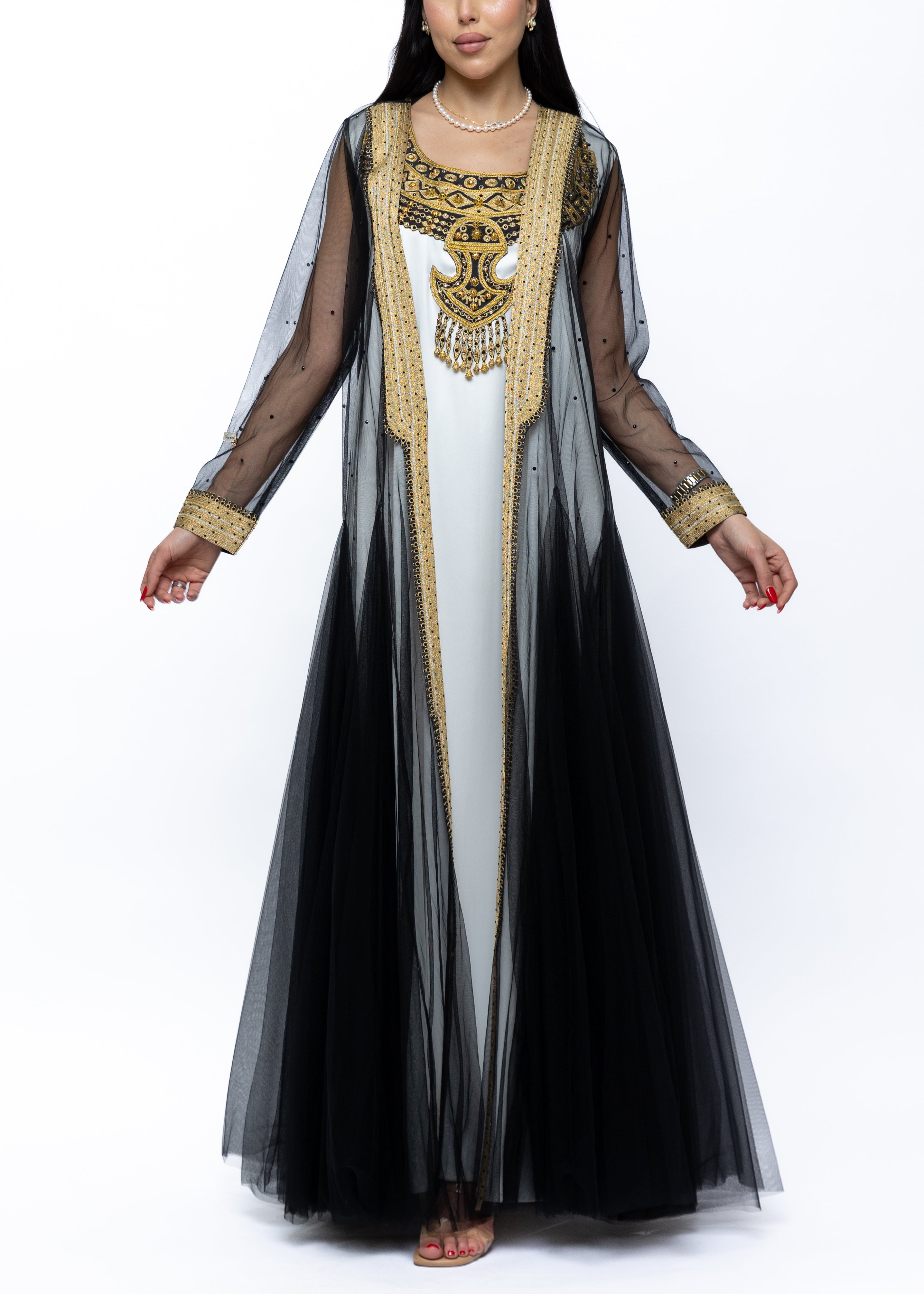 Cleopatra Noir Tulle Bisht