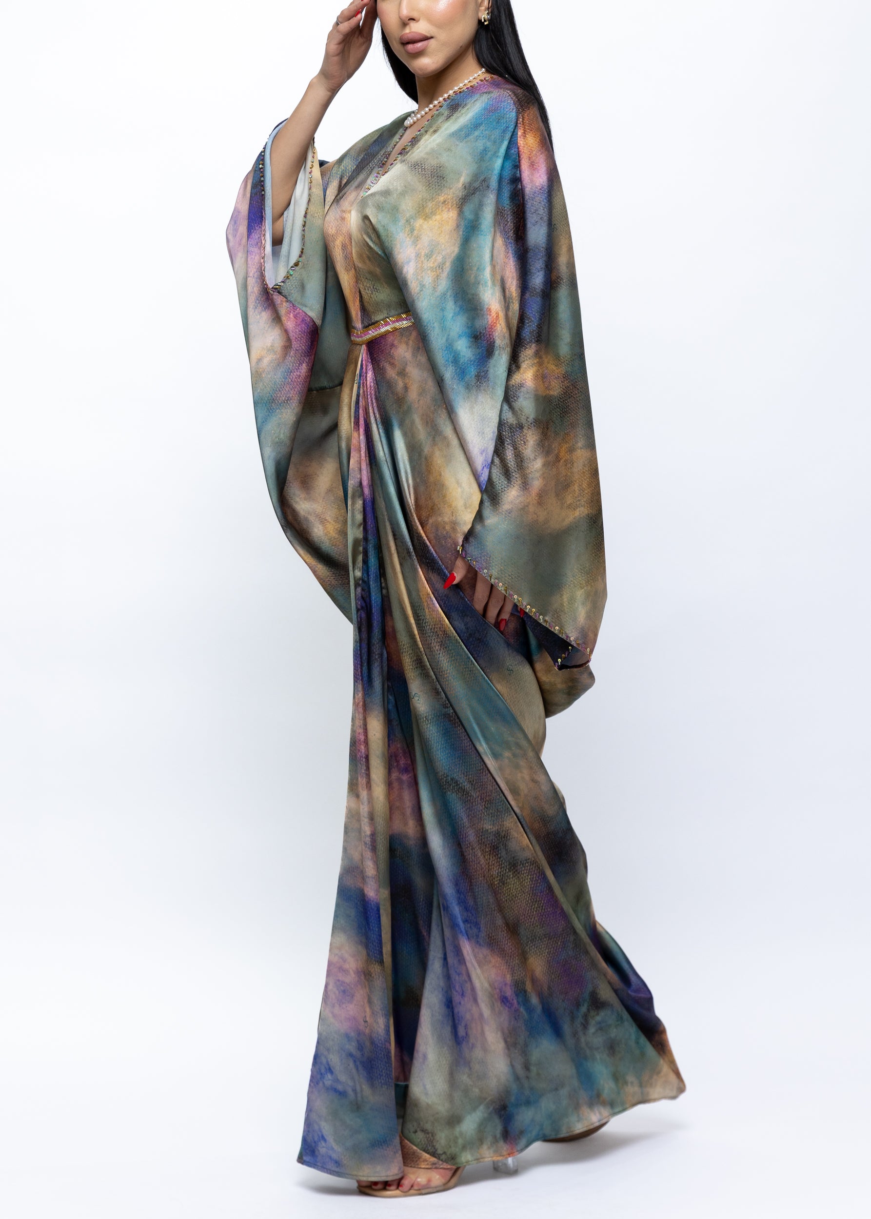 Sarah Draped Silk Couture Kaftan