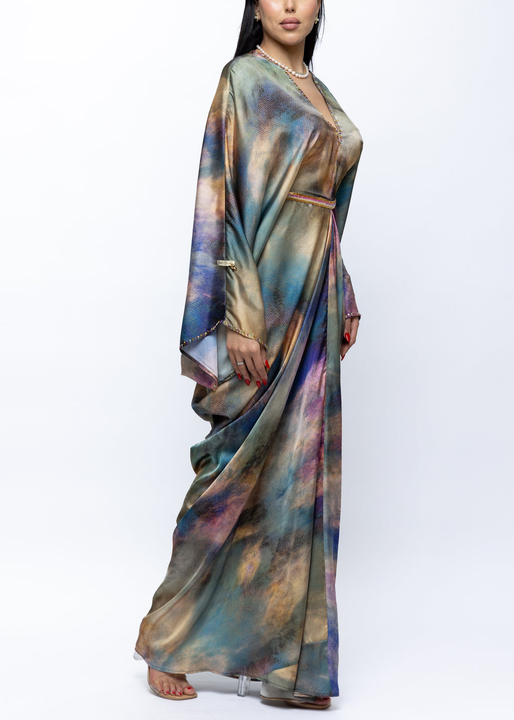 Sarah Draped Silk Couture Kaftan