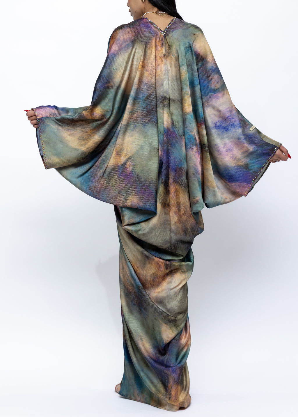Sarah Draped Silk Couture Kaftan