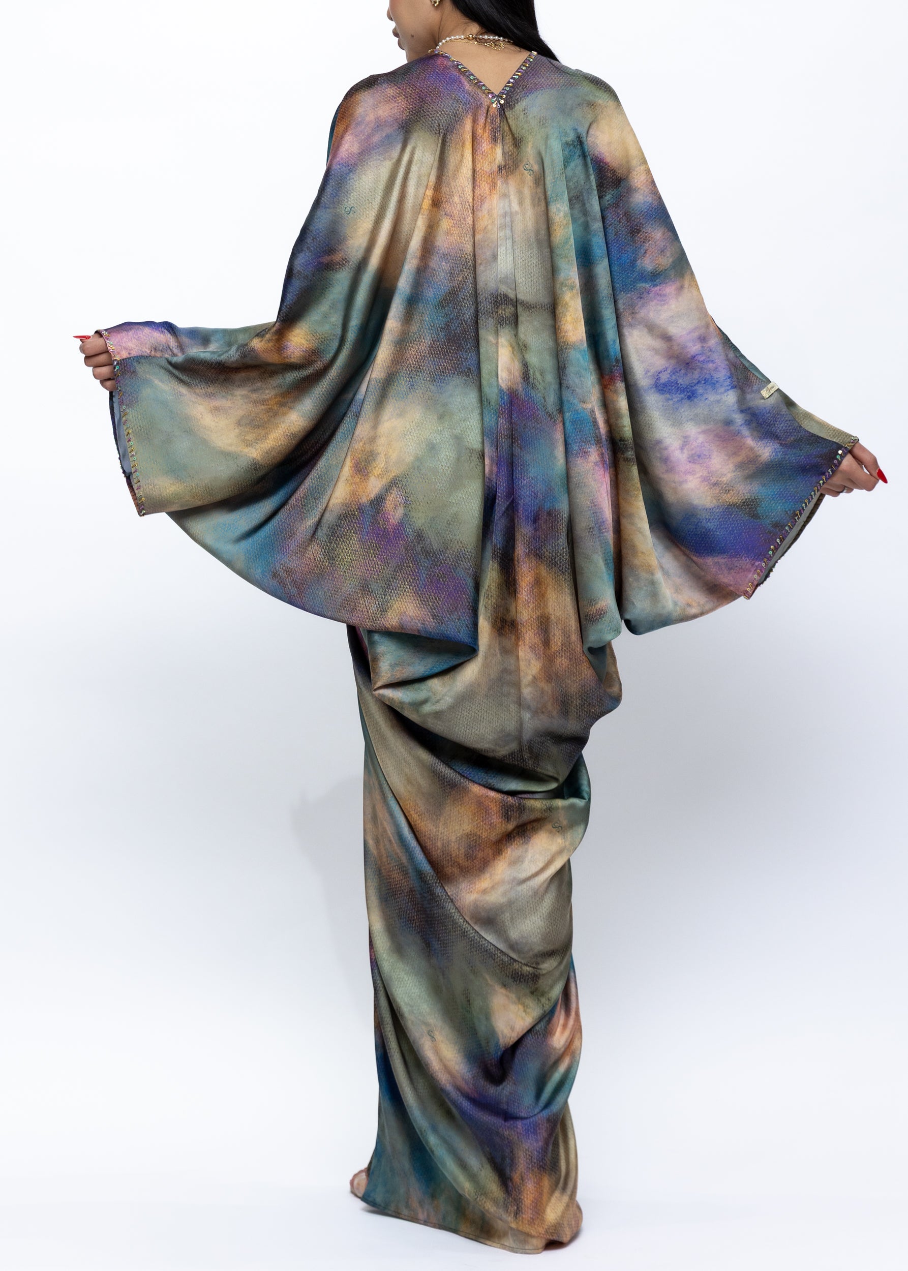 Sarah Draped Silk Couture Kaftan