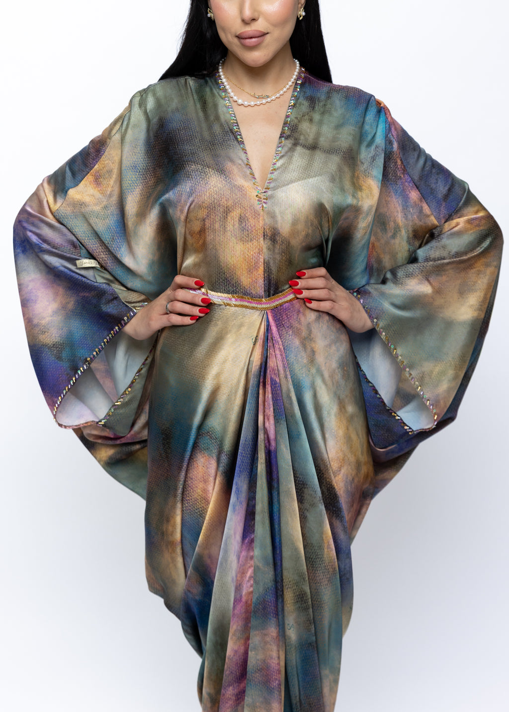 Sarah Draped Silk Couture Kaftan