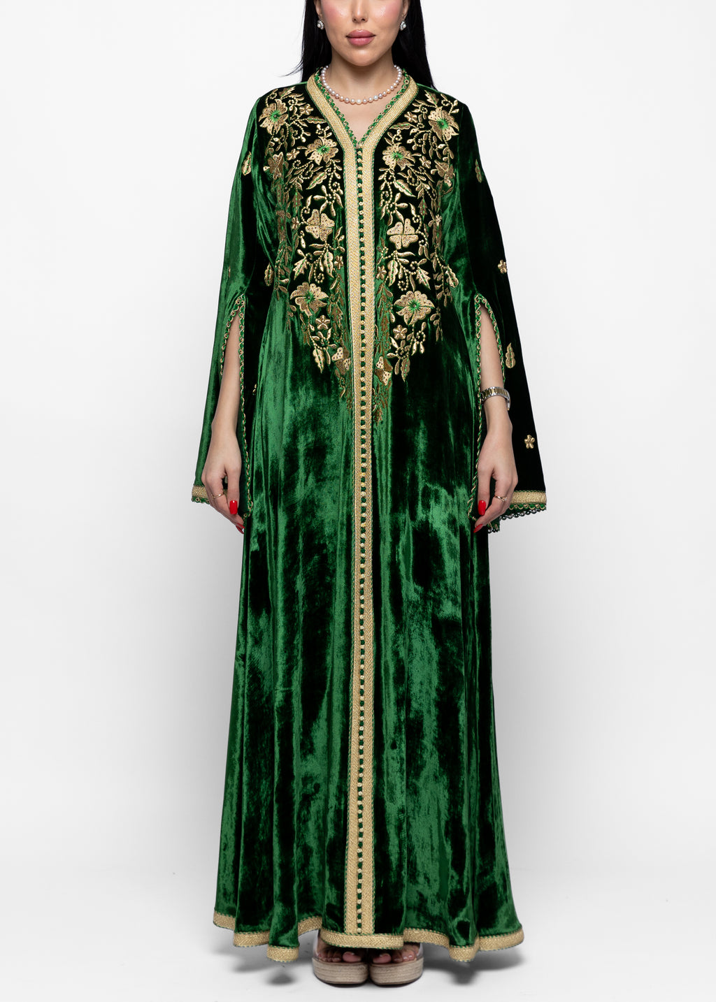 Wafa Forest Gold Kaftan