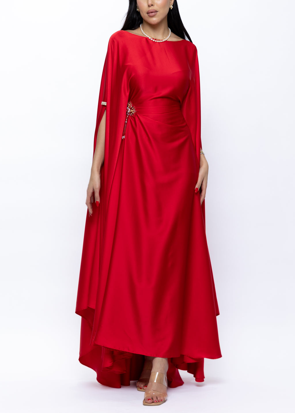 Alanoud Rouge Étoile Silk Satin Couture Gown