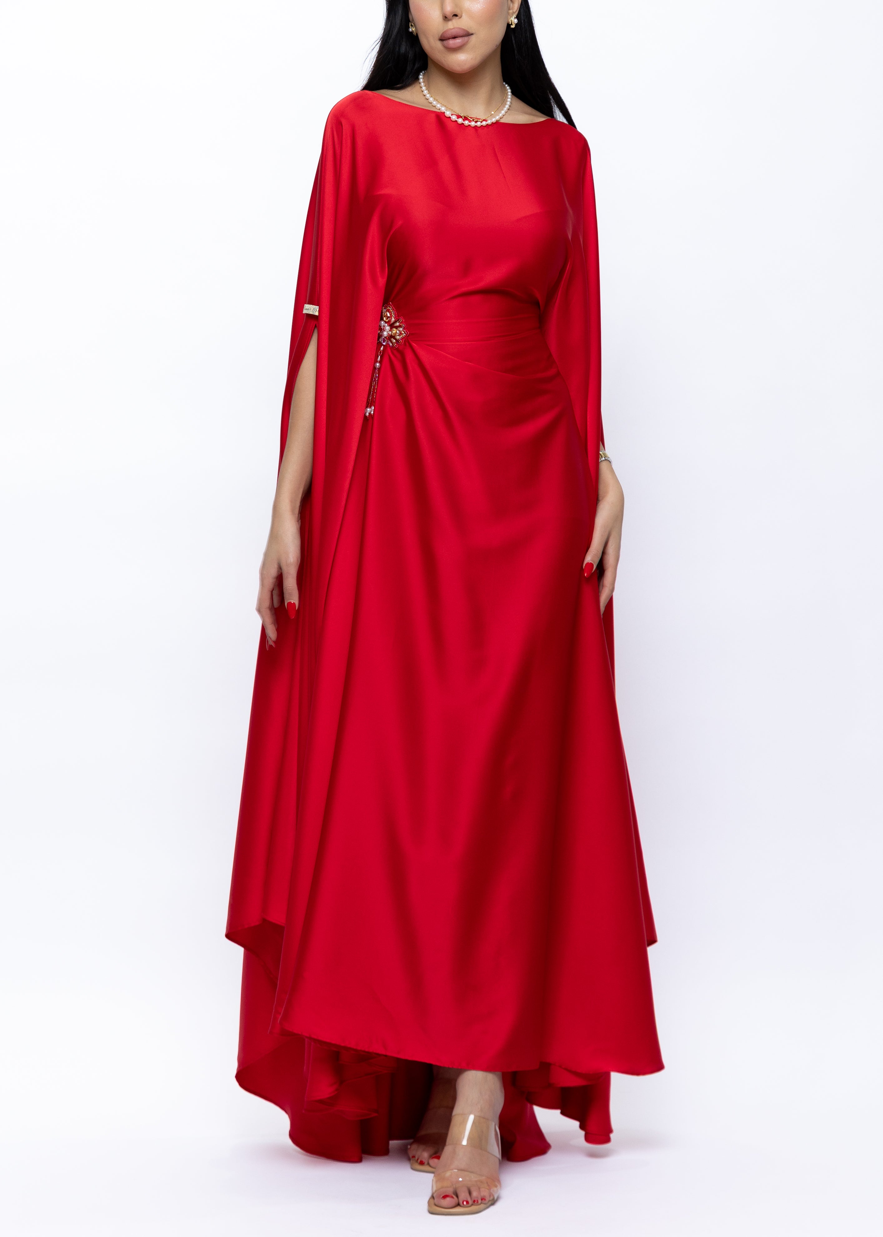 Alanoud Rouge Étoile Silk Satin Couture Gown