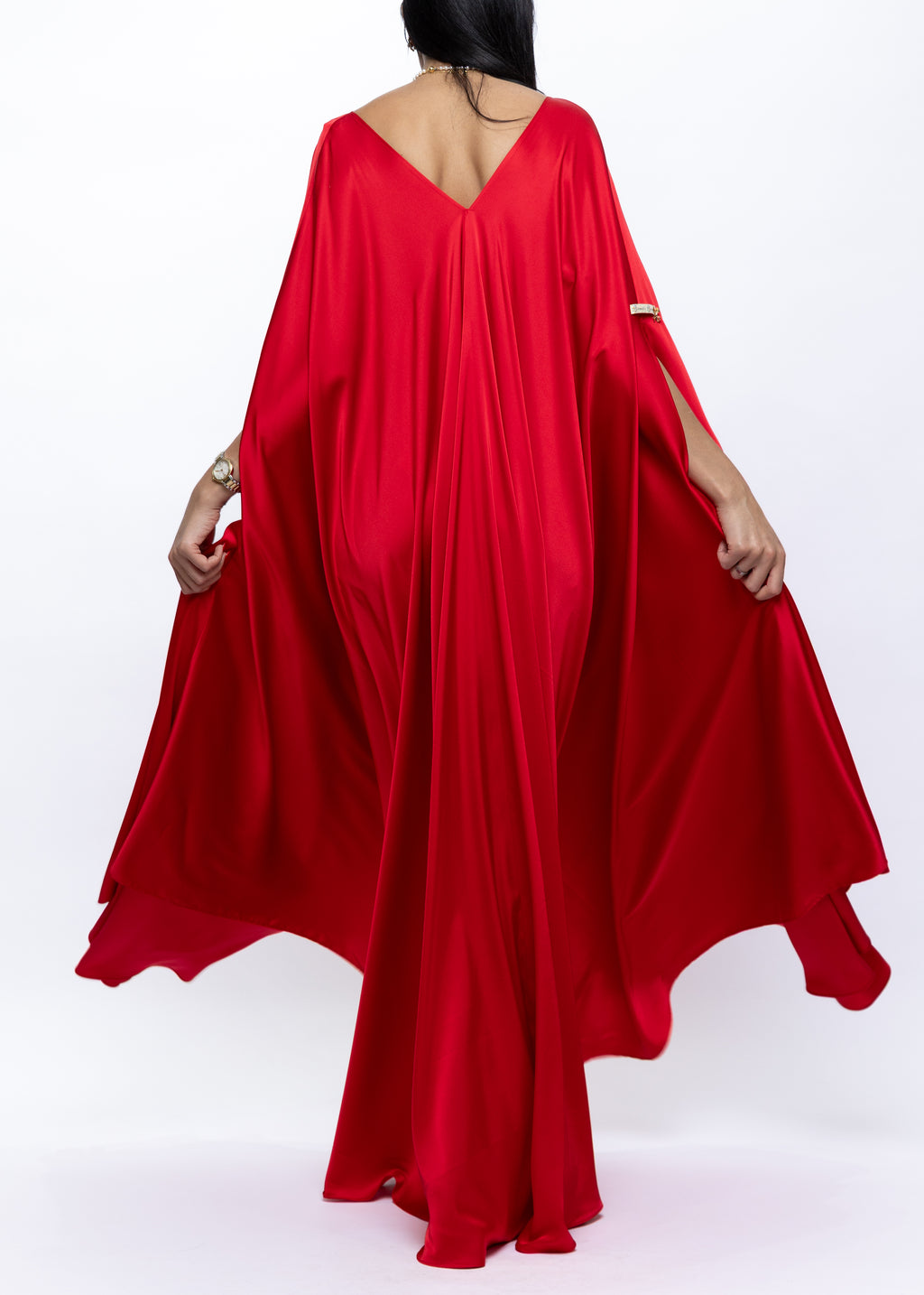 Alanoud Rouge Étoile Silk Satin Couture Gown