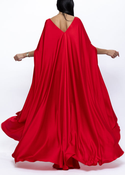 Alanoud Rouge Étoile Silk Satin Couture Gown
