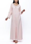 Mariam Blush Crystal Embellished Crepe Silk Kaftan