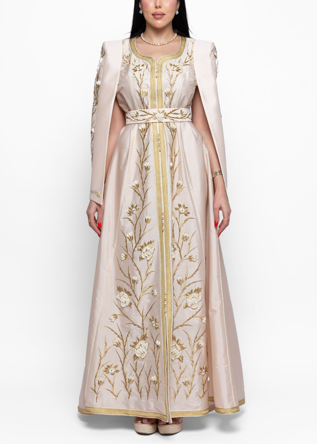 Manal Champagne Rose Kaftan