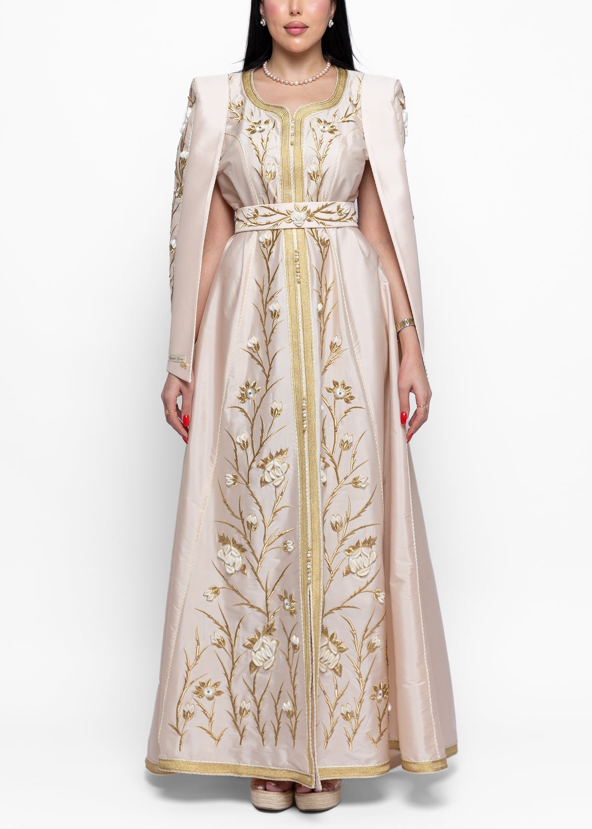 Manal Champagne Rose Kaftan