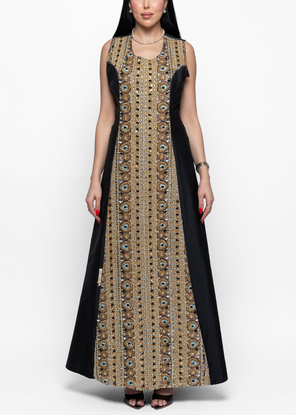 Shaima Noir Golden Eye Dress & Cape