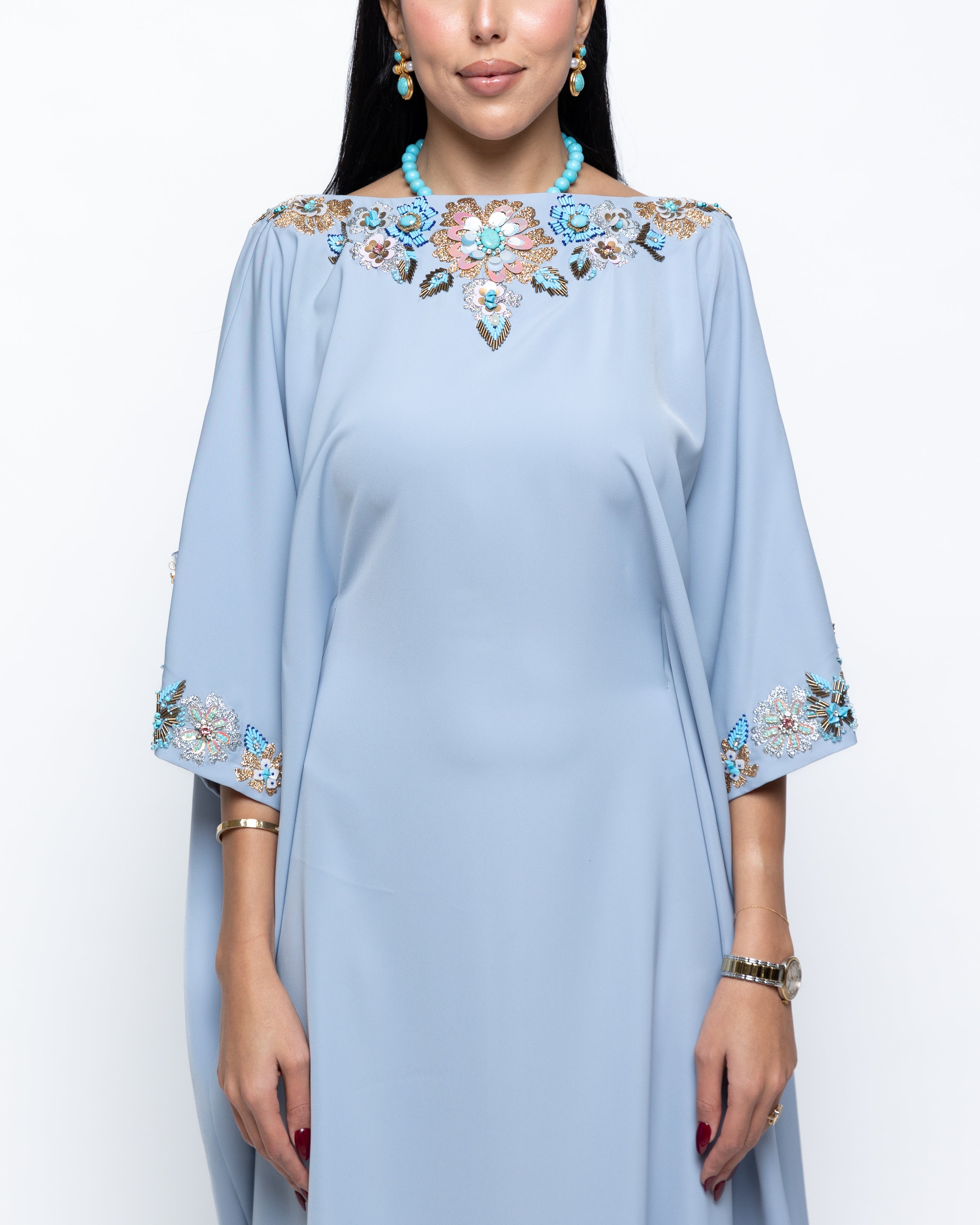 Dalya Embellished Open Back Kaftan