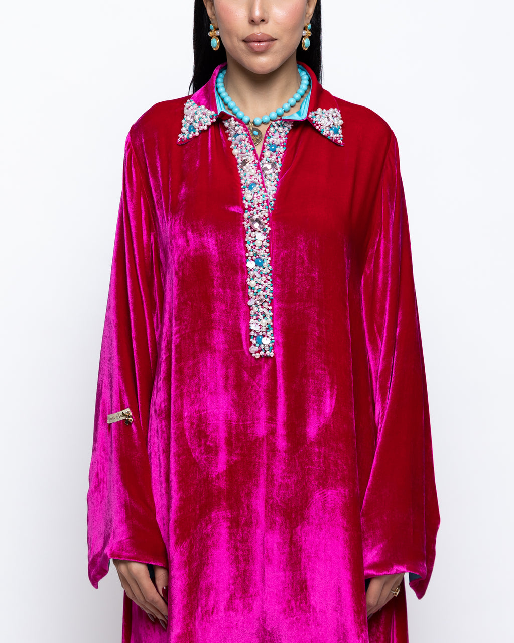 Marwa Fuchsia Tie-Dye Jalabiya