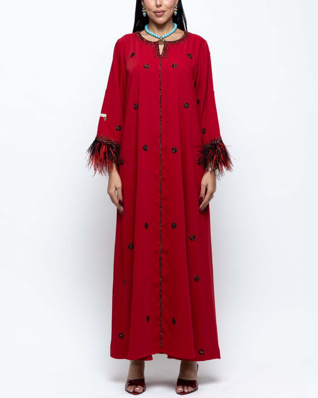 Lahab Feather Couture Kaftan