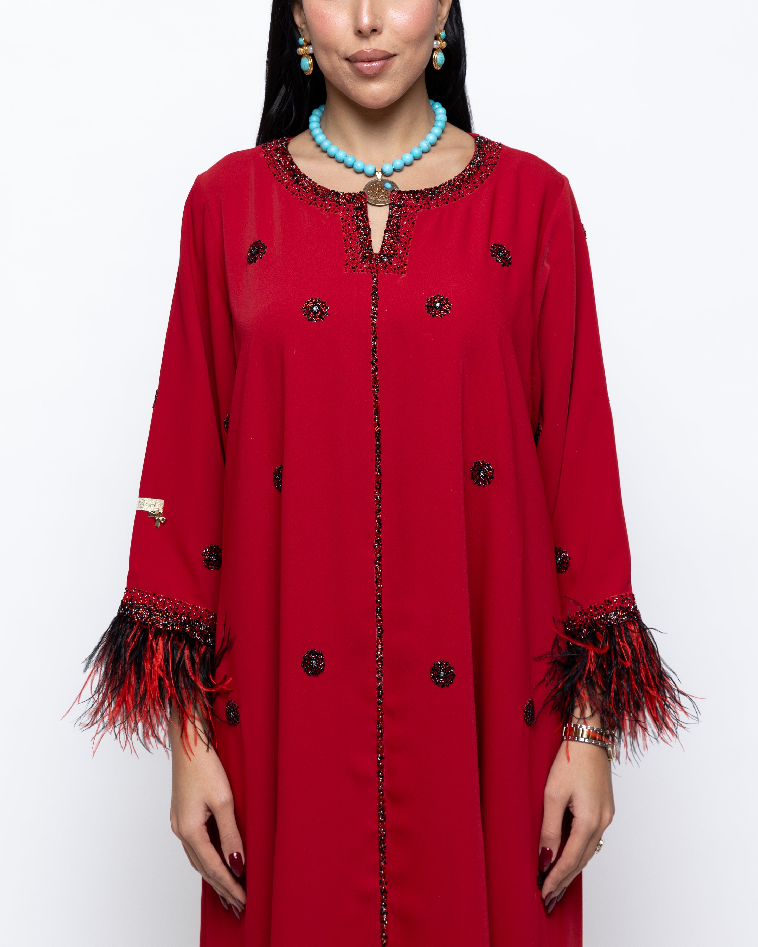 Lahab Feather Couture Kaftan