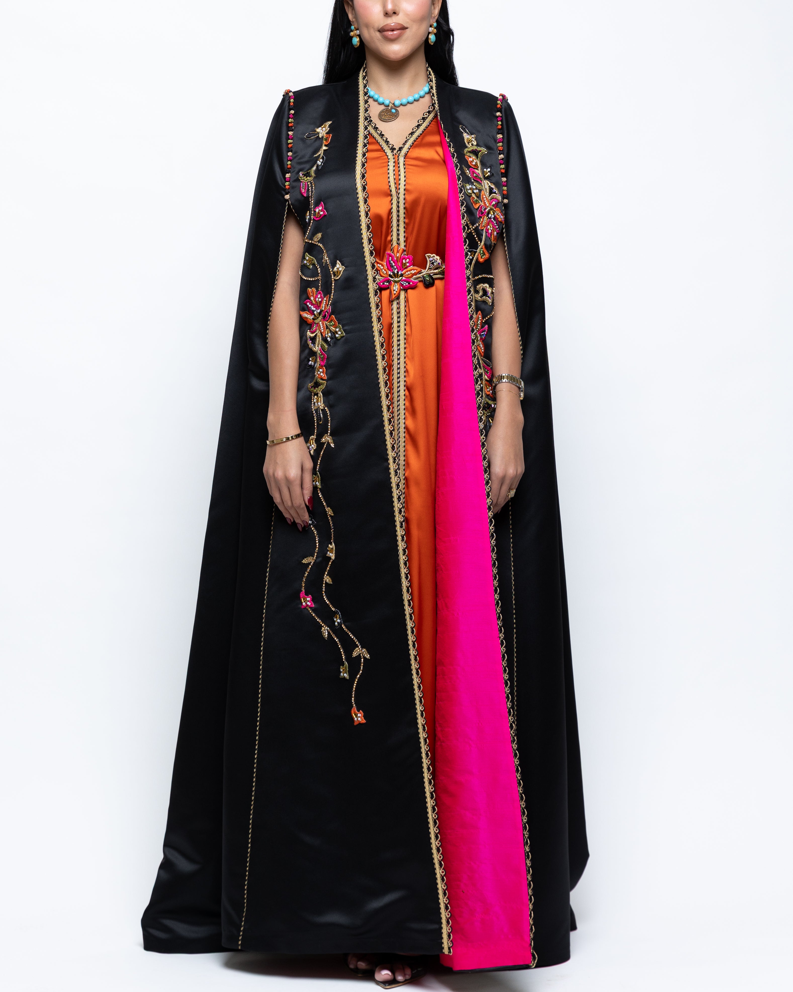 Lujain Black Rezmir Layered Cape