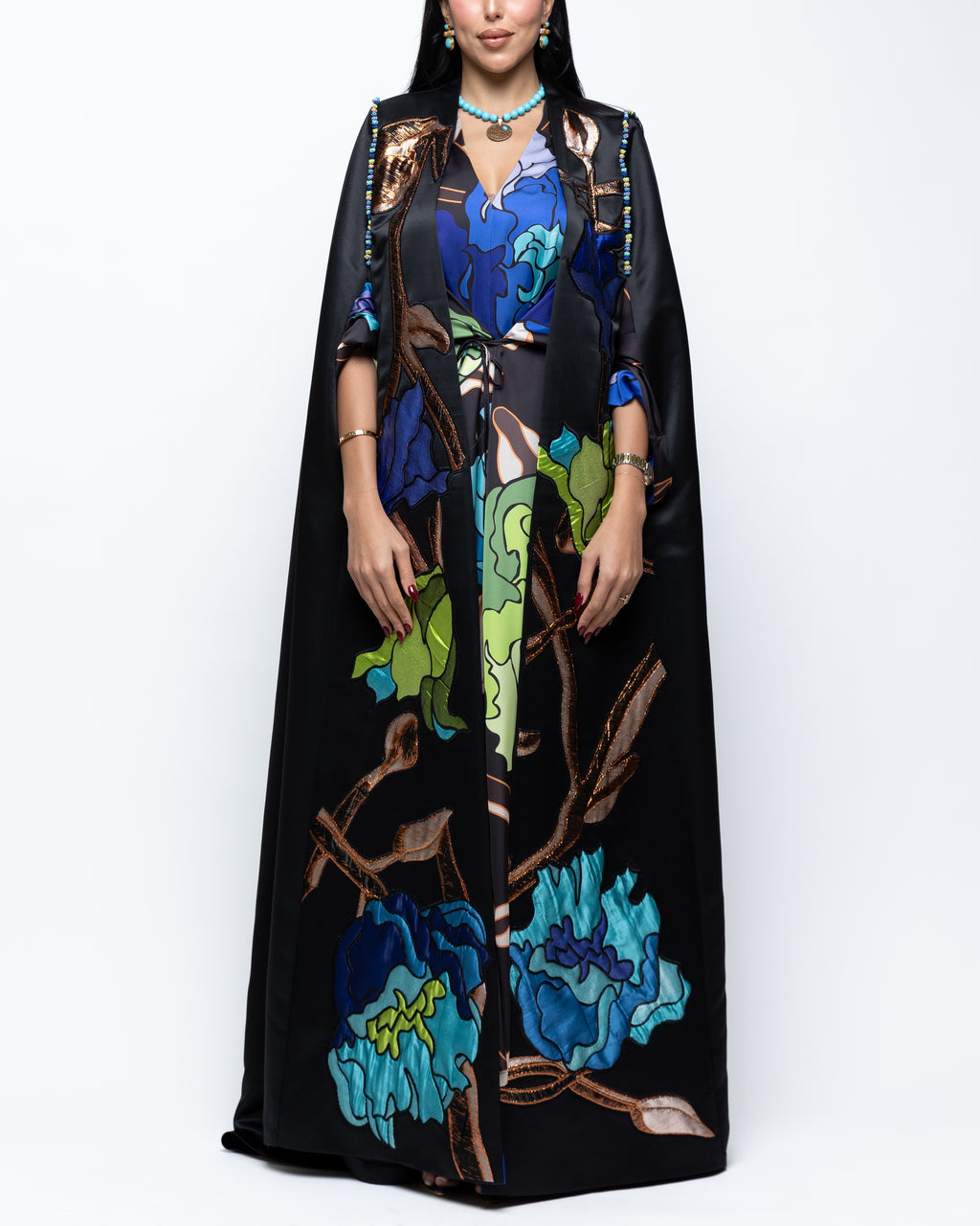 Razan Shades of Blue Couture Cape