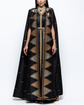 Duja Black Sari Linen Cape