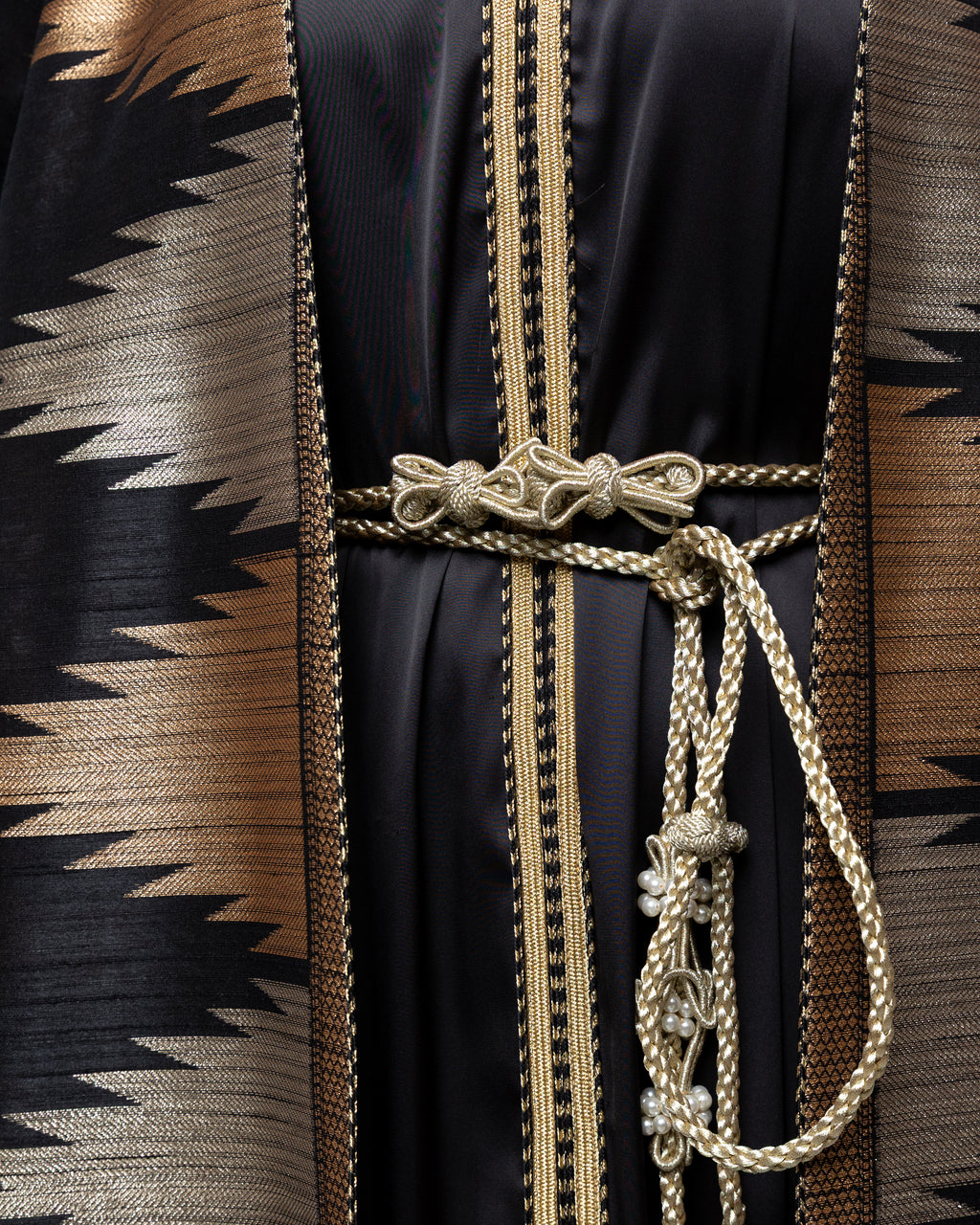 Duja Black Sari Linen Cape