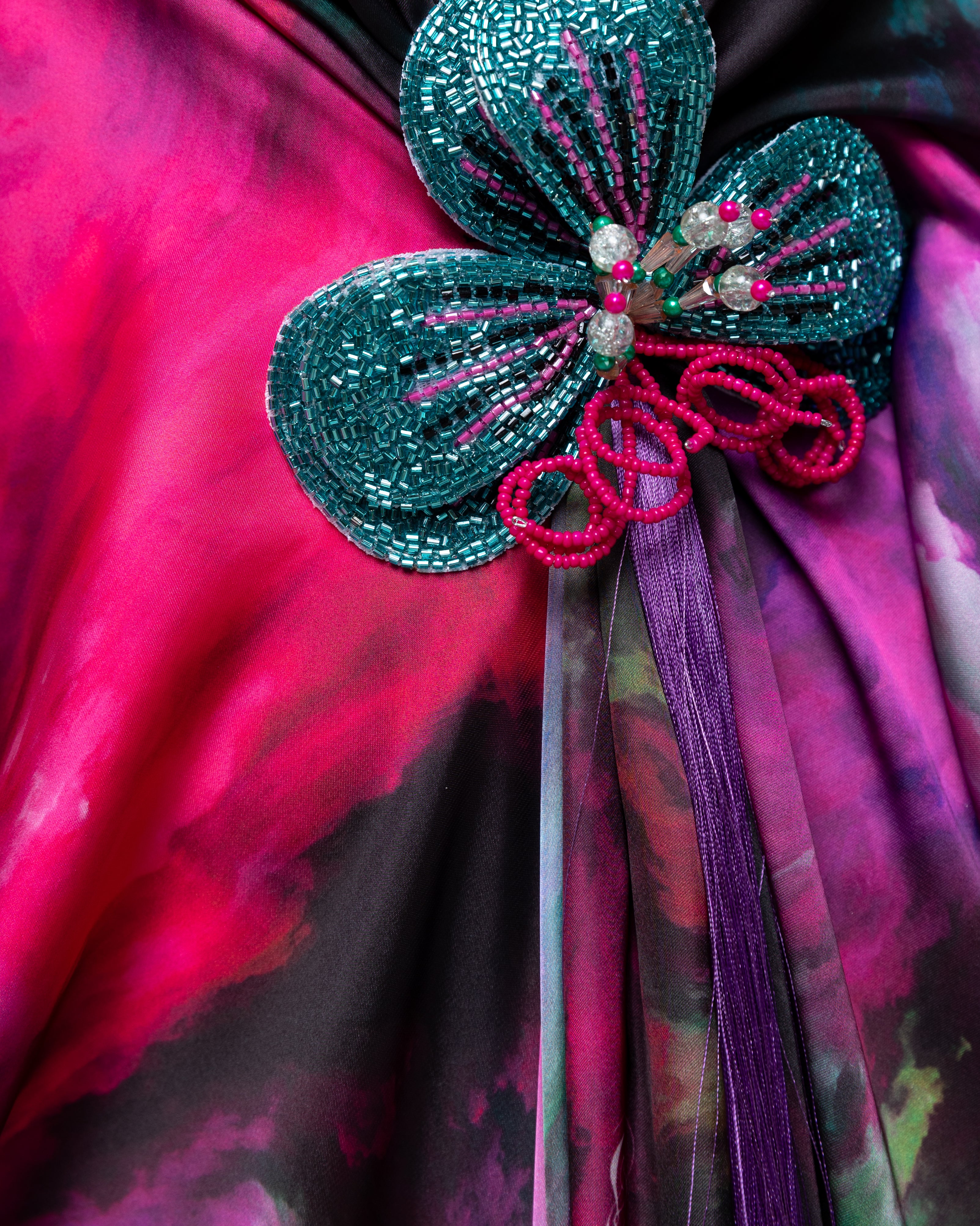 Dalal Butterfly Brooch Abstract Fushia