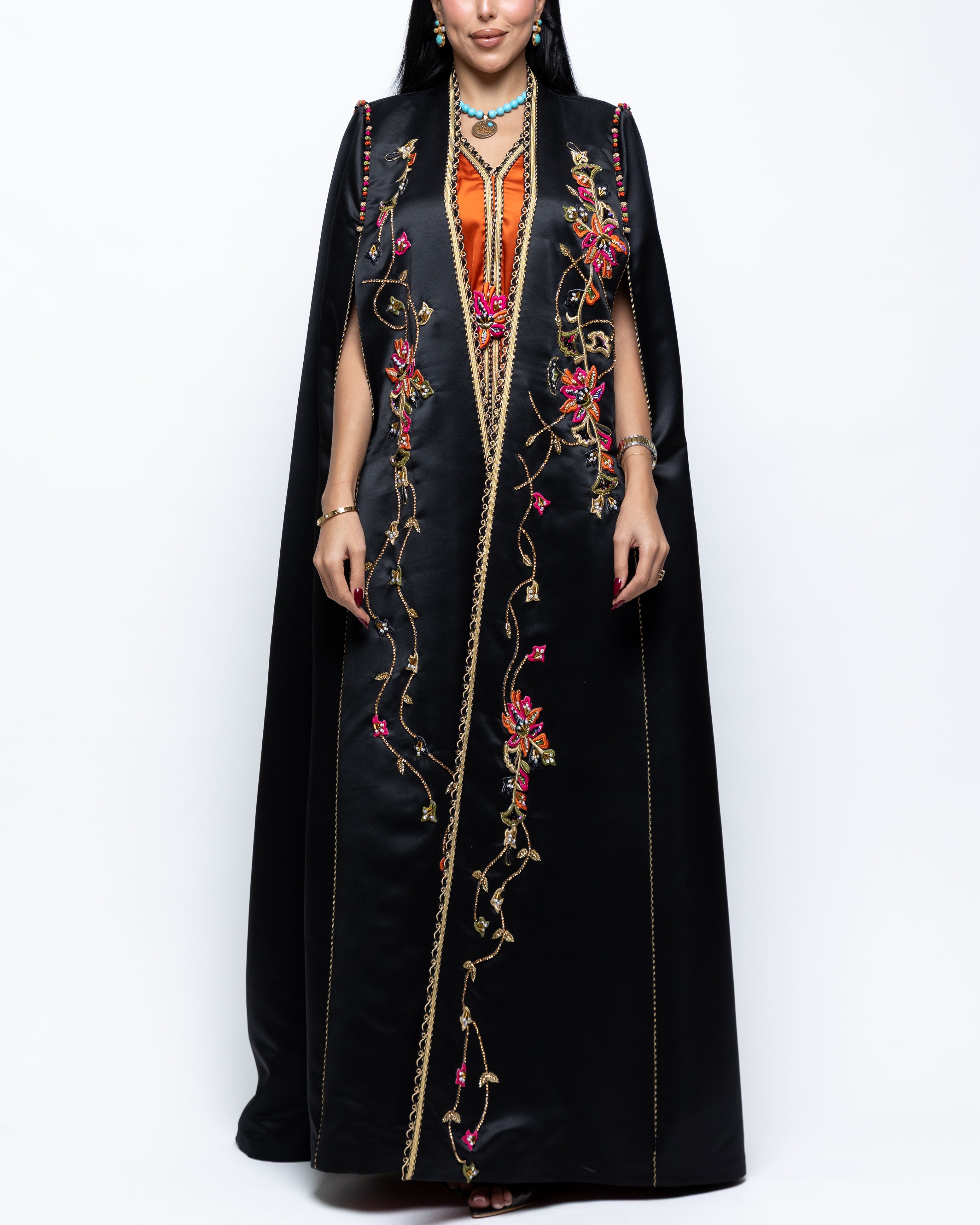 Lujain Black Rezmir Layered Cape