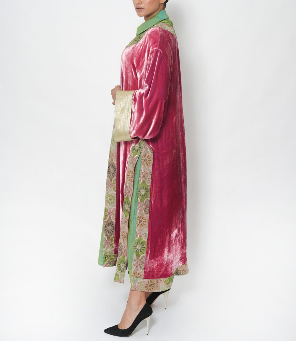 Wadha Rose Heritage Silk Velvet Kaftan