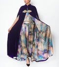 Fakhra Amethyst Silk Velvet Cape