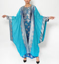 Roudha Turquoise Silver Linen Bisht