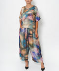 Ghada Aquarelle Silk Satin Set
