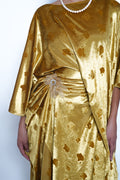 Sultana Gold Bloom Silk Velvet Jalabiya
