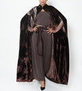 Kawthar Bronze Wave Silk Velvet Cape