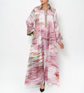 Salma Rose Marble Silk Satin Jalabiya