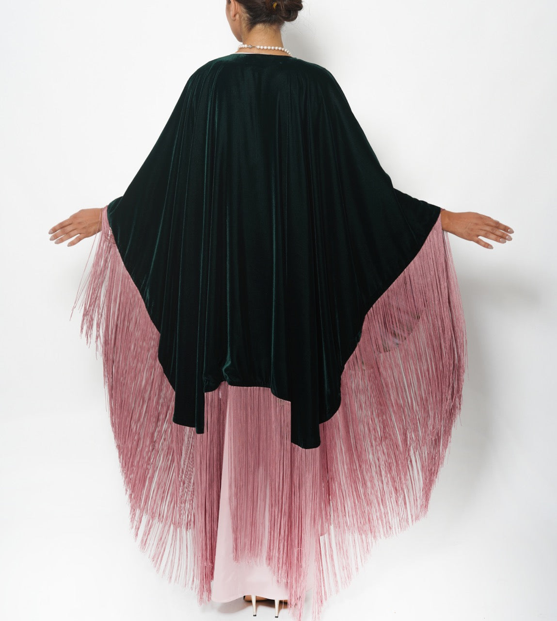 Jamila Emerald Rose Cotton Velvet Shawl